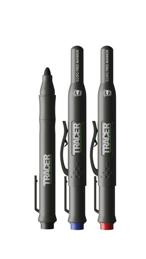 TRACER ACF-MK3 3pc Clog Free Marker Kit w/ 1x Black, 1x Blue, 1x Red Clog Free Marker & Site Holsters