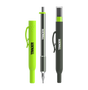 Three pens with green accents and 'Tracer' branding on a white background