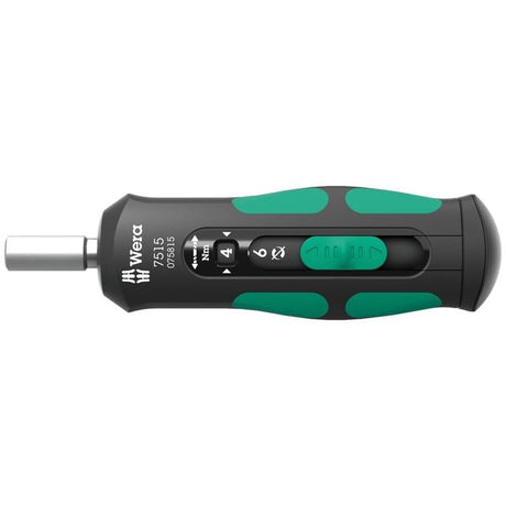 Wera 05075815001 7515 Kraftform Safe - Torque Speed Torque screwdriver, 2 - 6 Nm, 1/4in x 2.0 Nm x 3.0 Nm x 4.0 Nm x 5.0 Nm x 6.0 Nm x 147.5 mm - Mississauga Hardware Centre Inc