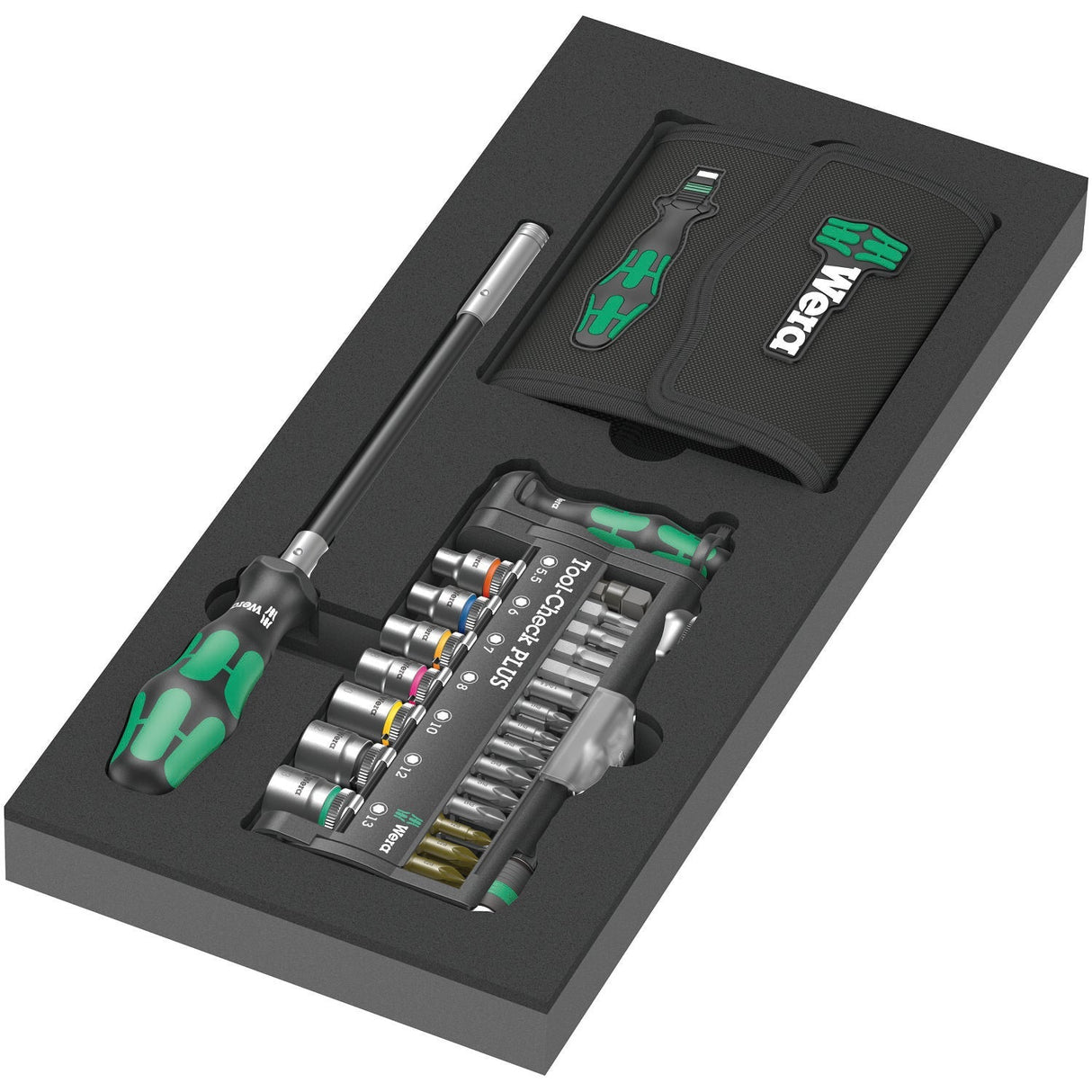 WERA 9750 Foam insert Kraftform Kompakt and Tool - Check PLUS set 1, 57 pieces - Mississauga Hardware Centre Inc