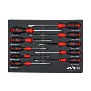 WIHA 30280 10 PIECE SOFTFINISH CUSHION GRIP SCREWDRIVER TRAY SET - Mississauga Hardware Centre Inc