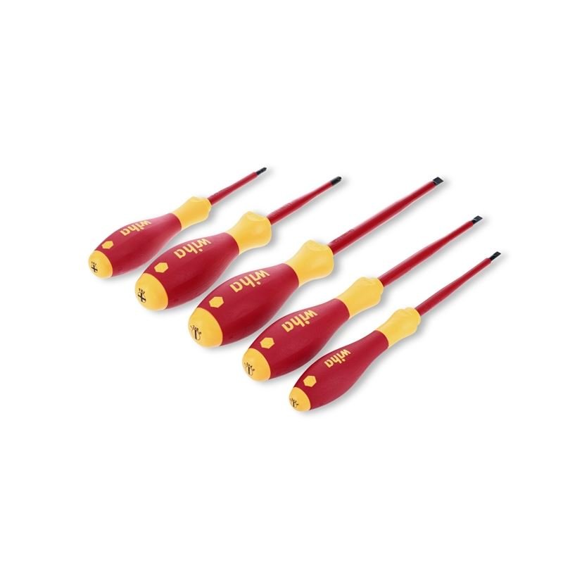WIHA 32059 5 PIECE INSULATED SOFTFINISH SLOTTED/PHILLIPS/SQUARE SCREWDRIVER SET - Mississauga Hardware Centre Inc