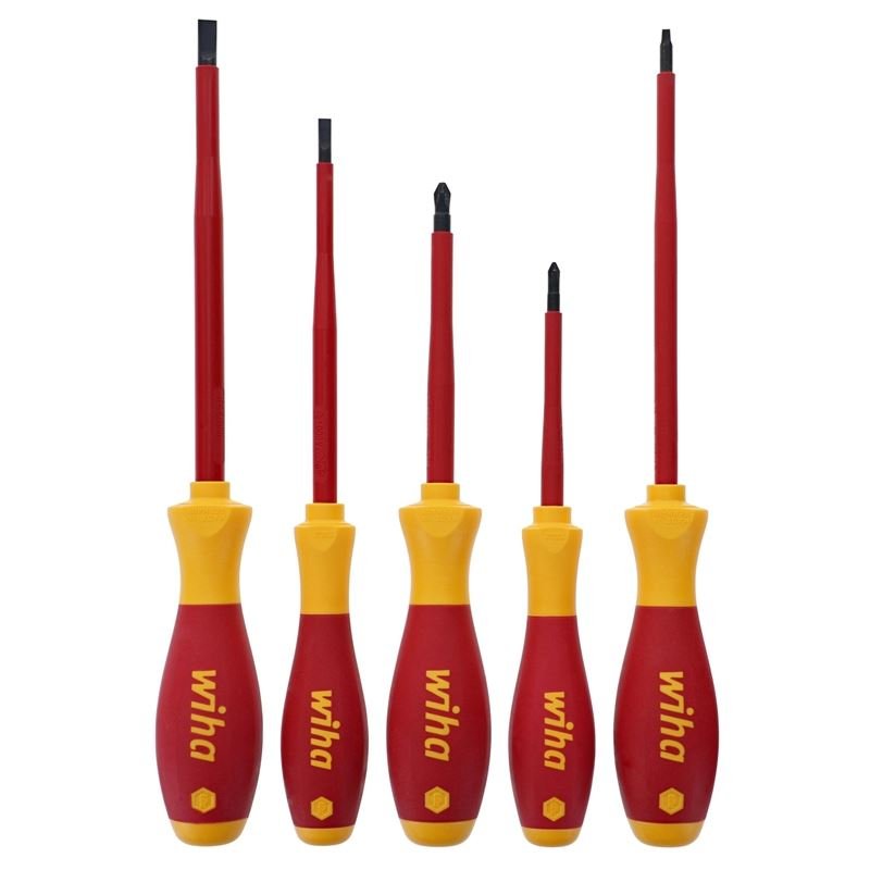 WIHA 32059 5 PIECE INSULATED SOFTFINISH SLOTTED/PHILLIPS/SQUARE SCREWDRIVER SET - Mississauga Hardware Centre Inc