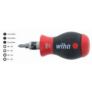WIHA 38090 14 - in - 1 SoftFinish Stubby Multi - Bit Driver - Mississauga Hardware Centre Inc