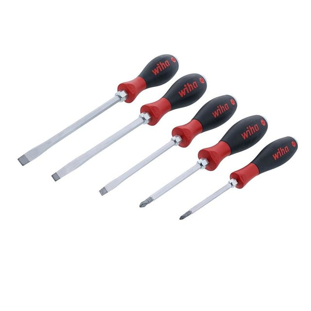 WIHA 53095 5 PIECE SOFTFINISH HEAVY DUTY SLOTTED AND PHILLIPS SCREWDRIVER SET - Mississauga Hardware Centre Inc