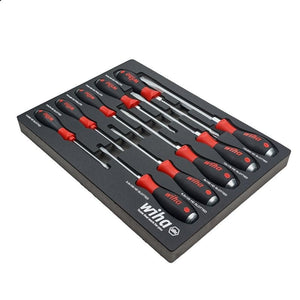 WIHA 53180 10 PIECE SOFTFINISH HEAVY DUTY CUSHION GRIP SCREWDRIVER TRAY SET - Mississauga Hardware Centre Inc