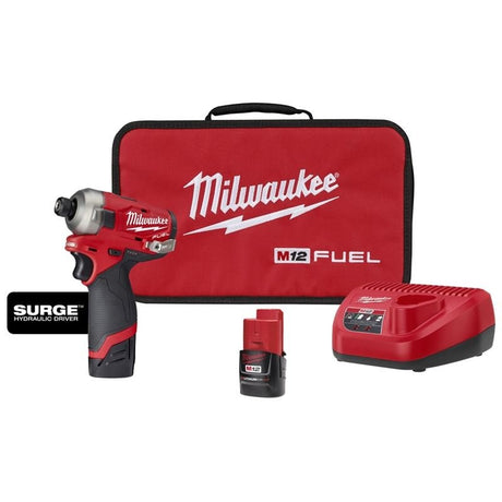 2551 - 22 M12 FUEL 12 Volt Lithium - Ion Brushless Cordless SURGE 1/4 in. Hex Hydraulic Driver Two Battery Kit - Mississauga Hardware Centre IncMilwaukee2551-22