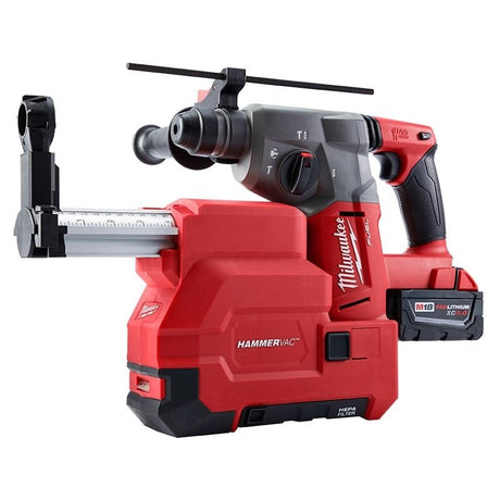 2712 - 22DE M18 FUEL 18 Volt Lithium - Ion Brushless Cordless 1 in. SDS PLUS Rotary Hammer HAMMERVAC Dedicated Dust Extractor Kit - Mississauga Hardware Centre IncMilwaukee2712-22DE