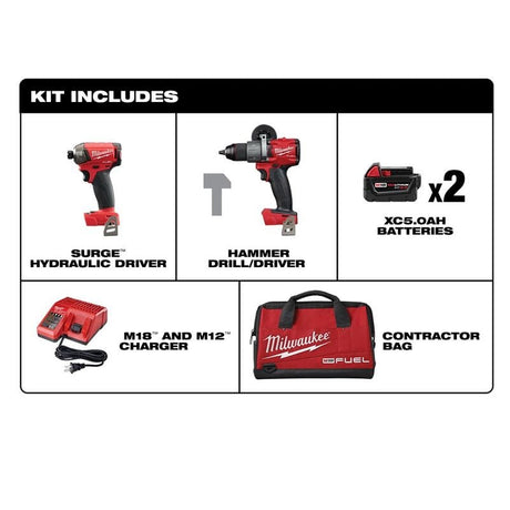 2999 - 22 M18 FUEL 18 - Volt Lithium - Ion Brushless Cordless Surge Impact Driver/Hammer Drill Combo Kit - 2 Tool - Mississauga Hardware Centre IncMilwaukee2999-22