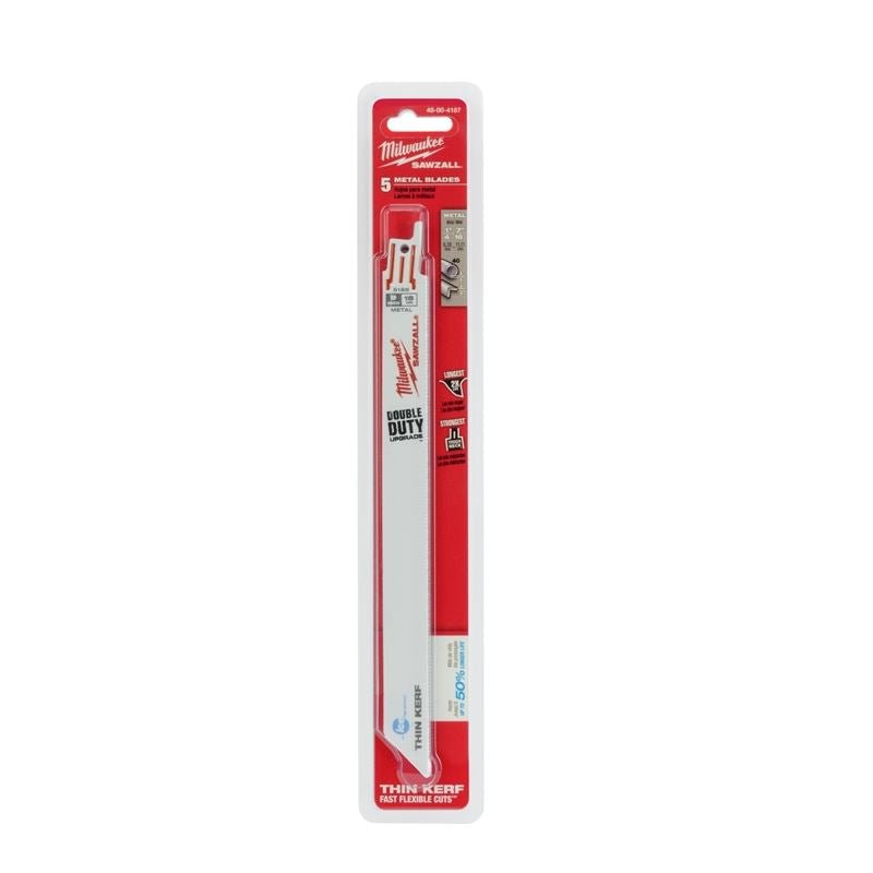 48 - 00 - 4187 9 in. 14 TPI Thin Kerf Ice Hardened SAWZALL Blades - 5 Pack - Mississauga Hardware Centre IncMilwaukee48-00-4187
