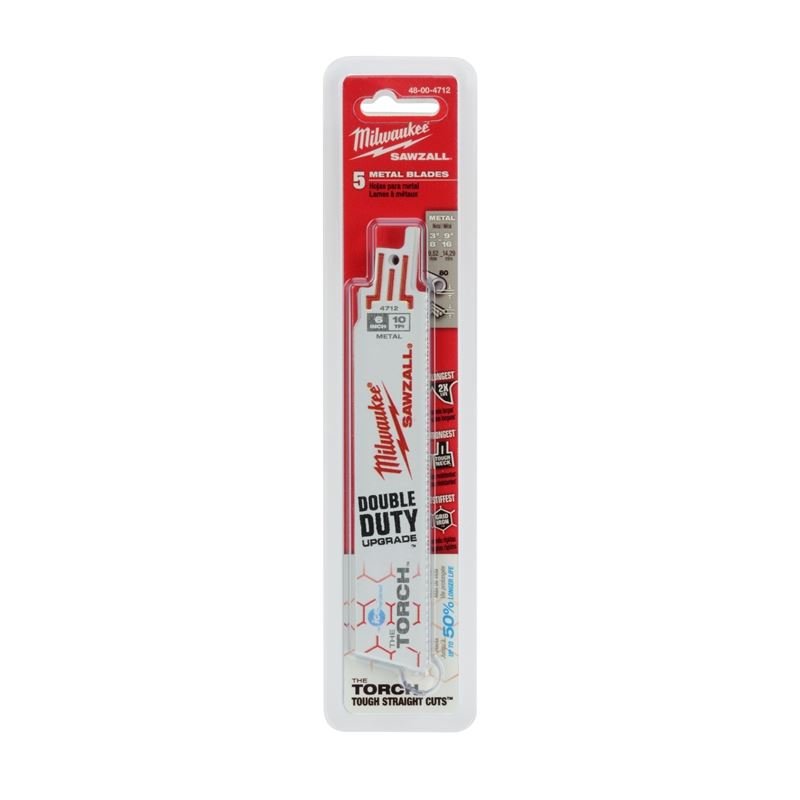 48 - 00 - 4712 6 in. 10 TPI THE TORCH Ice Hardened SAWZALL Blades (5 Pack) - Mississauga Hardware Centre IncMilwaukee48-00-4712