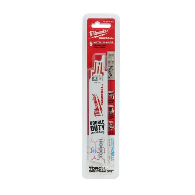 48 - 00 - 4782 6 in. 14 TPI THE TORCH Ice Hardened SAWZALL Blades - 5 Pack - Mississauga Hardware Centre IncMilwaukee48-00-4782