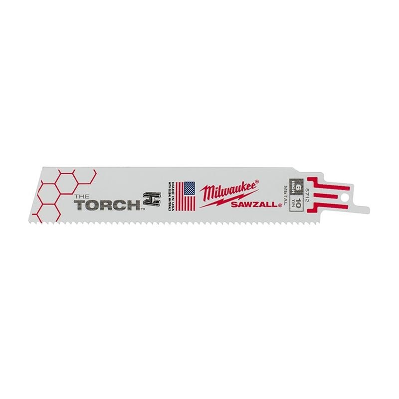 48 - 00 - 5712 6 in. 10 TPI THE TORCH SAWZALL Blades - 5 Pack - Mississauga Hardware Centre IncMilwaukee48-00-5712
