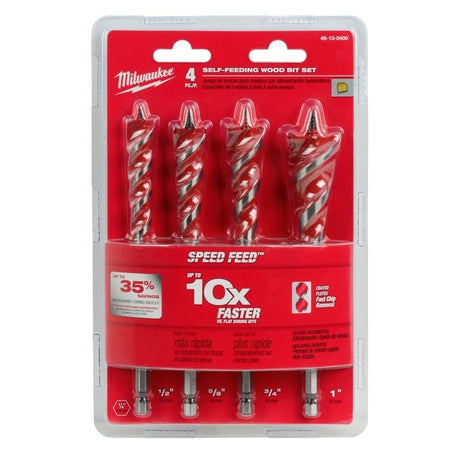 48 - 13 - 0400 Speed Feed Wood Bit Set - 4 Piece - Mississauga Hardware Centre IncMilwaukee48-13-0400
