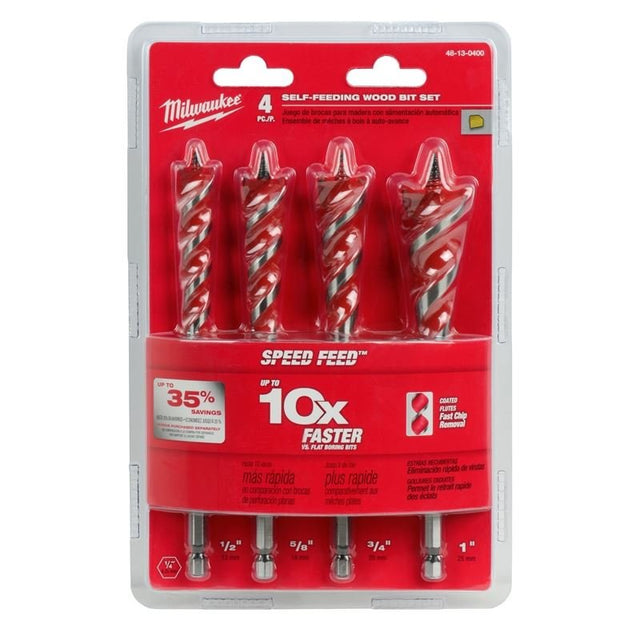 48 - 13 - 0400 Speed Feed Wood Bit Set - 4 Piece - Mississauga Hardware Centre IncMilwaukee48-13-0400