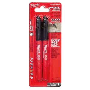 48 - 22 - 3105 INKZALL Fine Point Black Marker - 2 Pack - Mississauga Hardware Centre IncMilwaukee48-22-3105