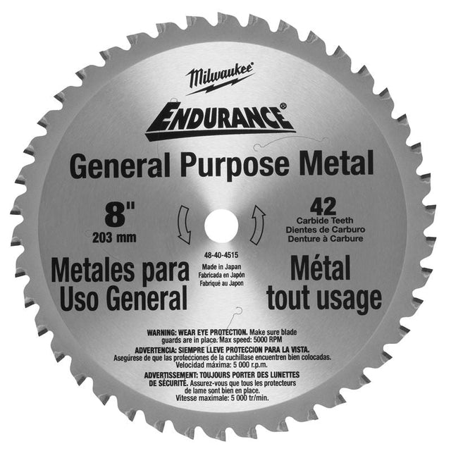 48 - 40 - 4515 8 in. 42 Tooth Dry Cut Cermet Tipped Circular Saw Blade - Mississauga Hardware Centre IncMilwaukee48-40-4515
