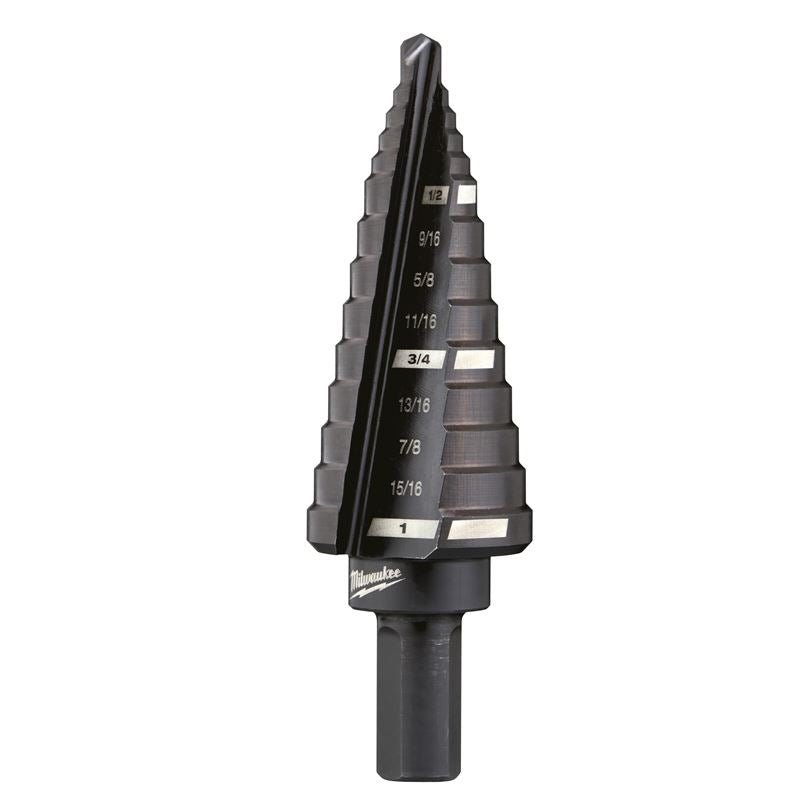 48 - 89 - 9208 1/2 in. - 1 in. x 1/16 in. 8 Step Drill Bit - Mississauga Hardware Centre IncMilwaukee48-89-9208