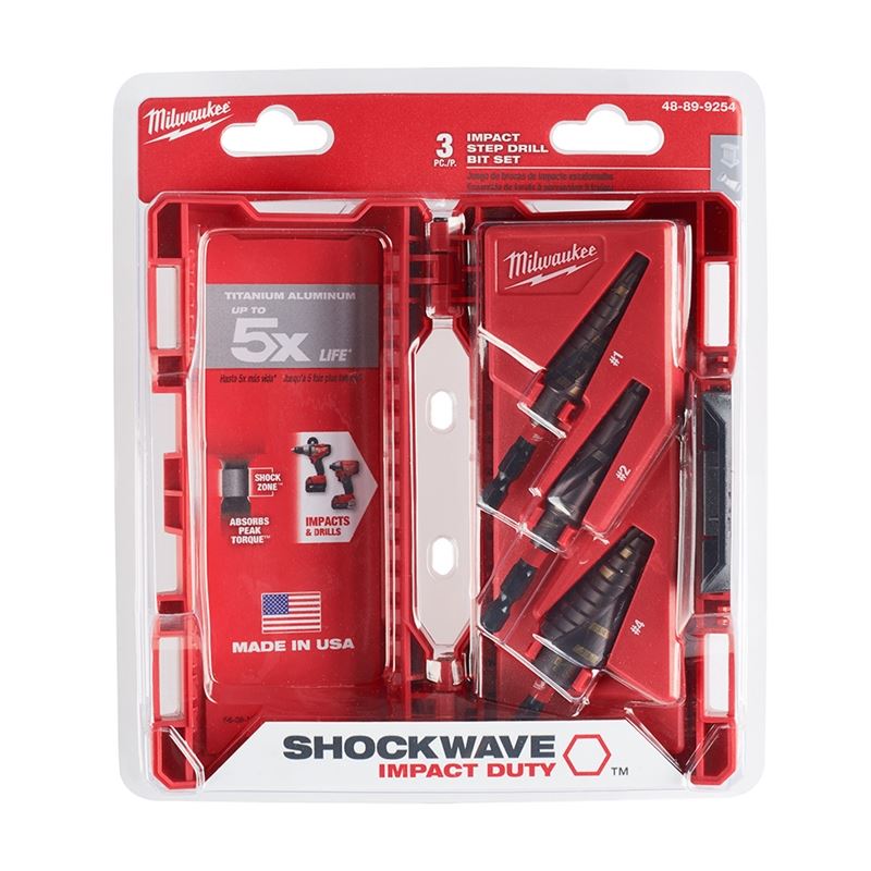 48 - 89 - 9254 SHOCKWAVE Impact Duty Step Bit 3pc Set (1, 2, 4) - Mississauga Hardware Centre IncMilwaukee48-89-9254