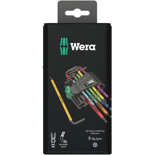 967/9 TX BO Multicolour 1 SB L - key set for tamper - proof TORX screws, BlackLaser - Mississauga Hardware Centre IncWERA TOOLS05073599001