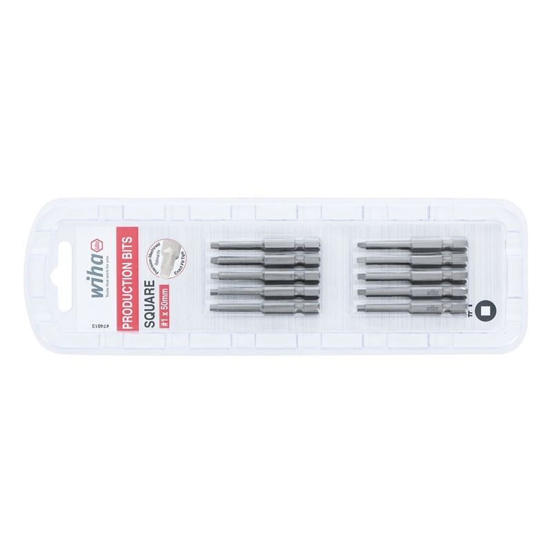 Wiha Square Power Bit #1 x 50mm Pack of 10 Bits