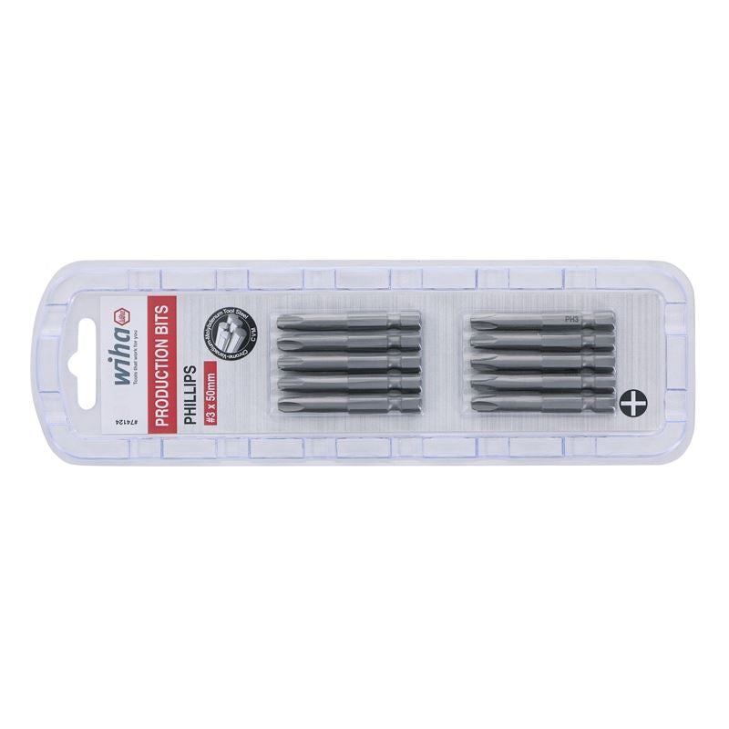 Wiha Phillips Power Bit #3 x 50mm Pack of 10 Bits