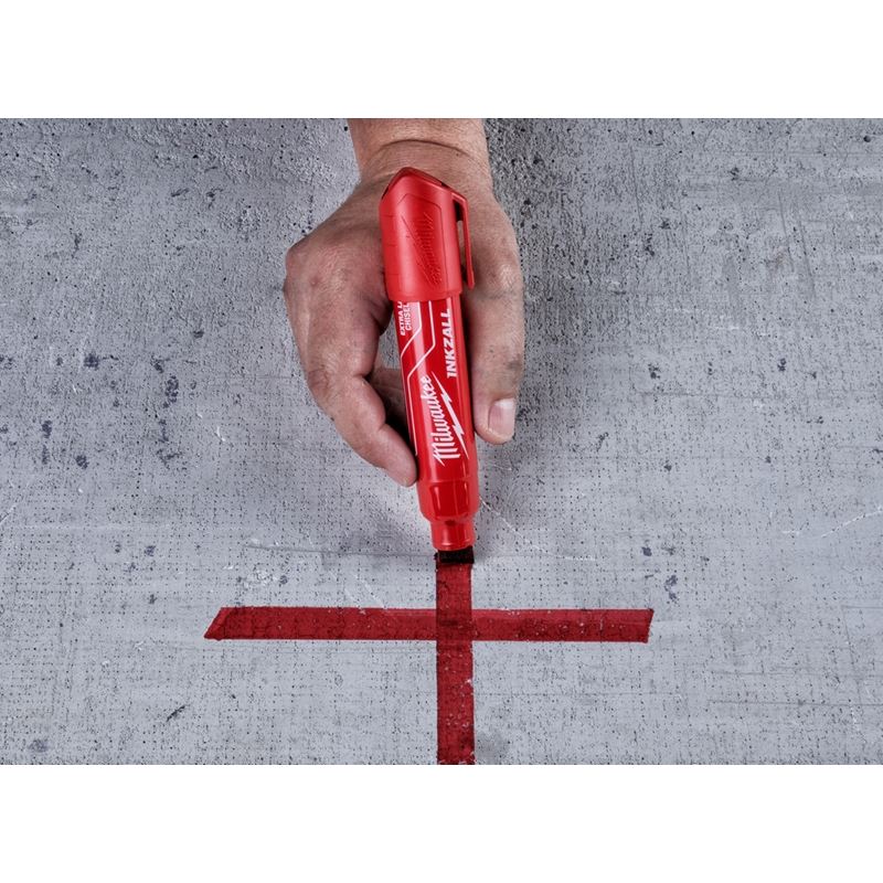 Milwaukee 48-22-3266 Red INKZALL Extra Large Chisel Tip Jobsite Markers