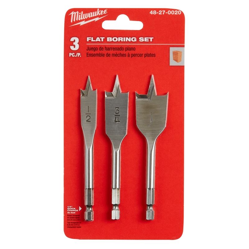 48-27-0020 3 PC Stubby Flat Boring Set