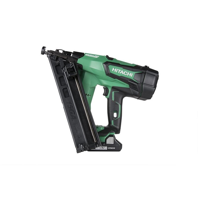 Hitachi NT1865DMA 2-1/2" 18V Brushless Lithium Ion 15Ga Angled Finish Nailer