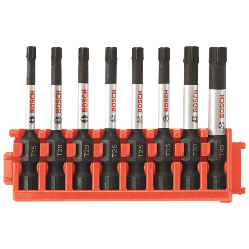 Bosch | CCSTV208 8 pc. Impact Tough Torx 2 In. Power Bits with Clip for Custom Case System