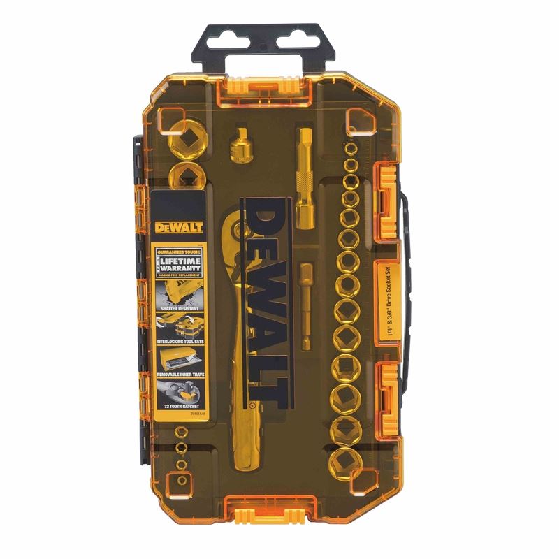 DEWALT DWMT73804 34 pc. 1/4 in. and 3/8 in. Drive Socket Set