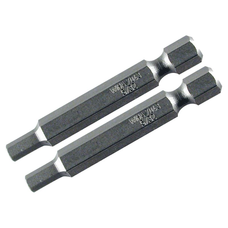 Wiha Hex Metric Power Bit 6.0 x 50mm Pack of 2 Bits