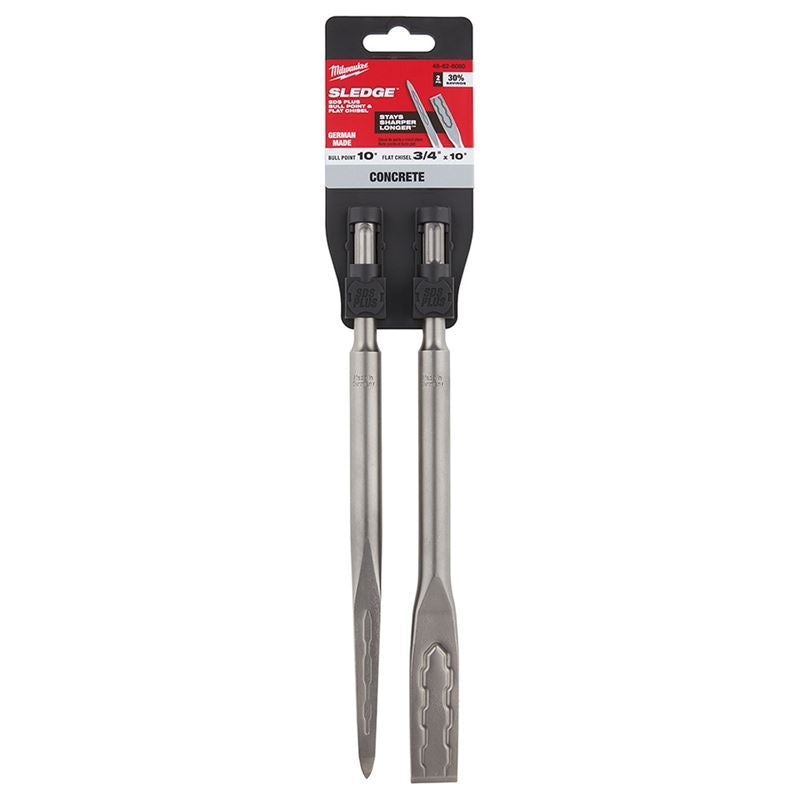 Milwaukee 48-62-6080 SDS-PLUS SLEDGE Bull Point & Flat Chisel 2 Pack