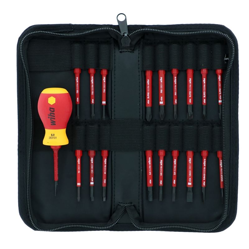 Wiha Insulated Stubby Holder SlimLine Blade 20 Piece Set