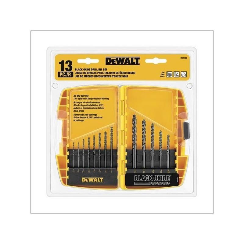 DW1163 13-Pc. Black Oxide Drill Bit Set