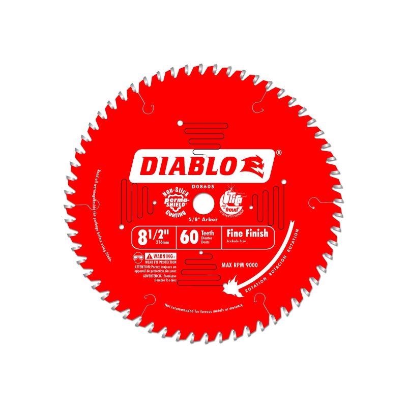 Diablo D0860S 8-1/2 in. x 60 Tooth Fine Finish Saw Blade