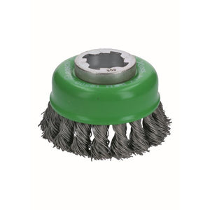 Bosch WBX329 3 In. Wheel Dia. X-LOCK Arbor Stainless Steel Knotted Wire Single Row Cup Brush