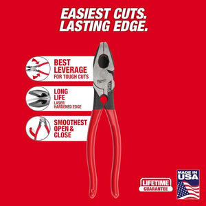 Milwaukee MT500T 9in Linemans Dipped Grip Pliers w/ Thread Cleaner (USA)