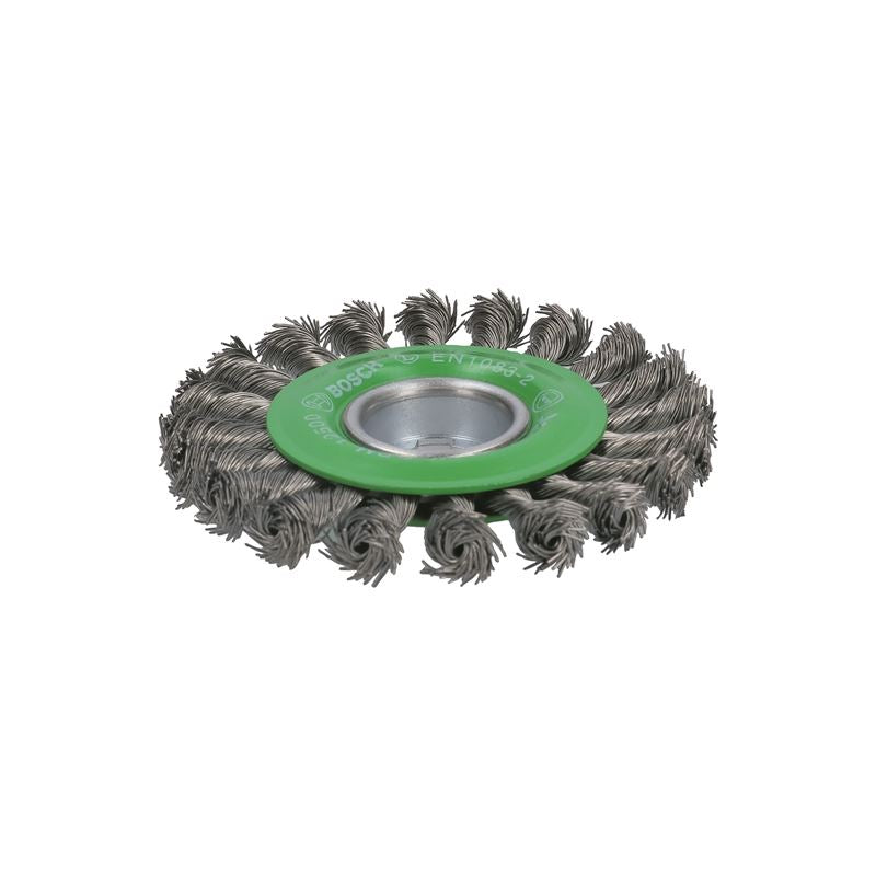 Bosch WBX429 4-1/2 In. Wheel Dia. X-LOCK Arbor Stainless Steel Full Cable Knotted Wire Wheel