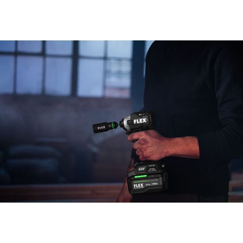 FLEX FX1371A-1H 24V 1/4 in Quick Eject Hex Impact Driver w/ Multi-Mode Stacked-Lithium Kit