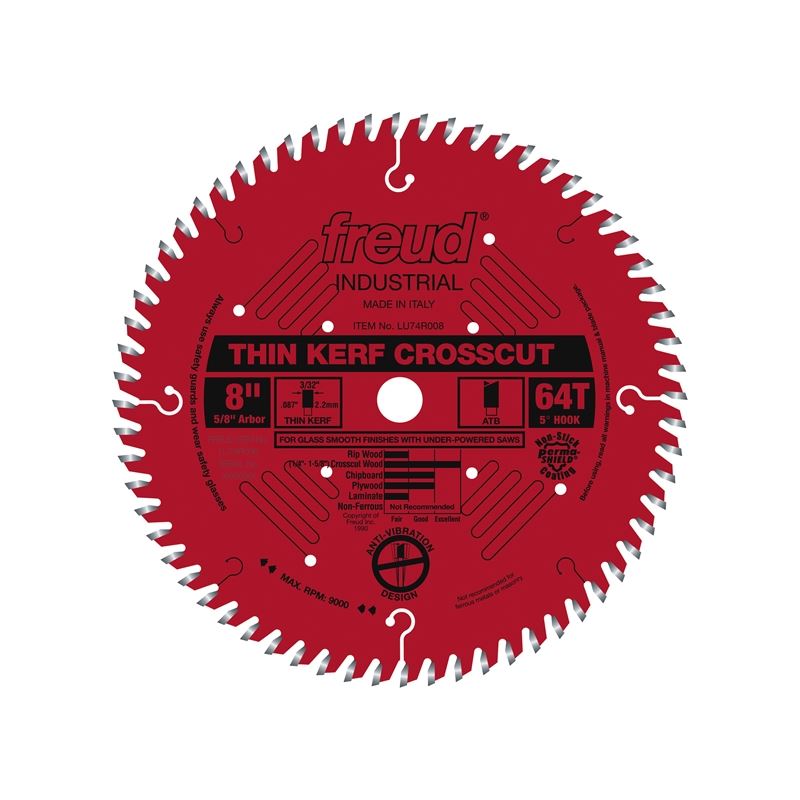 Freud | LU74R008 8" Thin Kerf Ultimate Cut-Off Blade