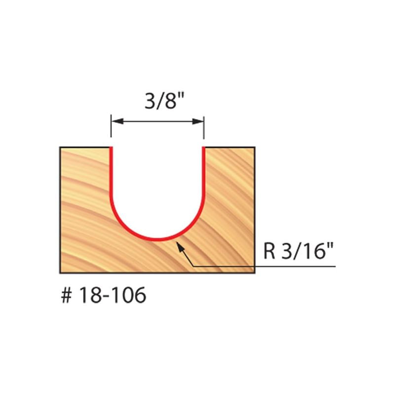 Freud | 18-106 3/16 Radius Round Nose Bit