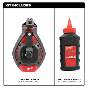 Milwaukee 48-22-3986P 100ft Bold Line Kit w/ Red Chalk