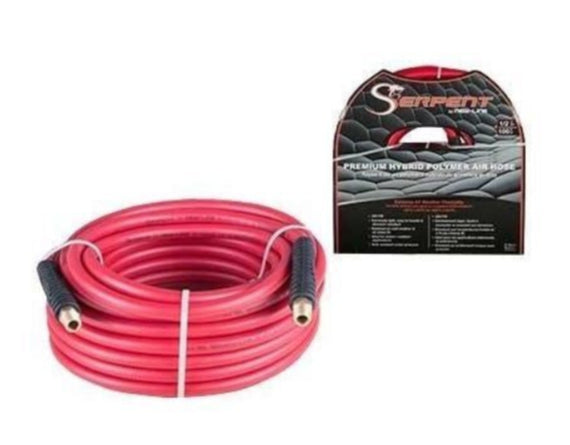 New Line A1430025-69 Red Low-Temp Serpent Air Hose with Crimped Male NPT & Bend Restrictors