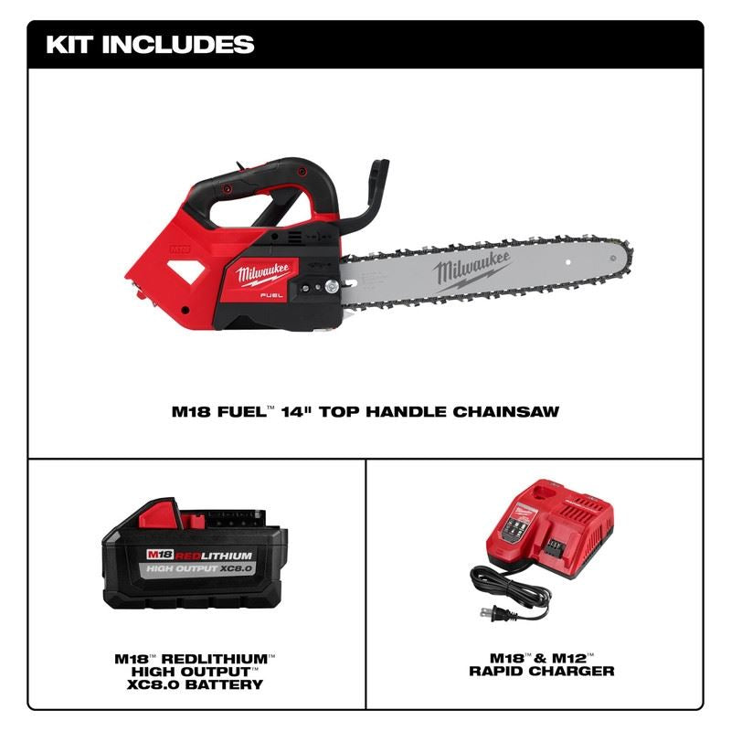 Milwaukee 2826-21T M18 FUEL 14in Top Handle Chainsaw Kit
