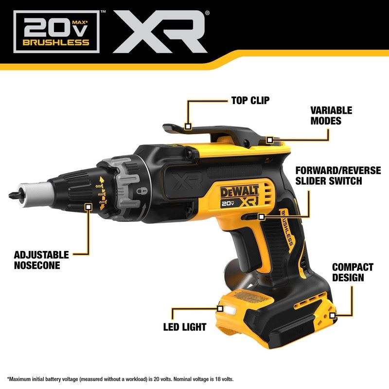 DEWALT DCF630B 20V DRYWALL SCREWGUN - (Tool Only)