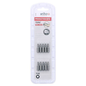 Wiha Torx Insert Bit T20 x 25mm Pack of 10 Bits