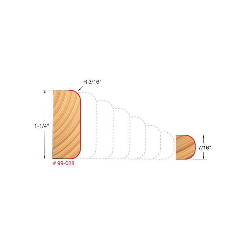 Freud | 99-028 3/16 Radius Variable Corner Round Bit