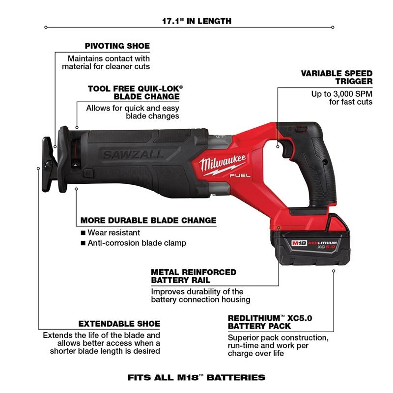 Milwaukee 2998-27 M18 FUEL 7 Tool Combo Kit