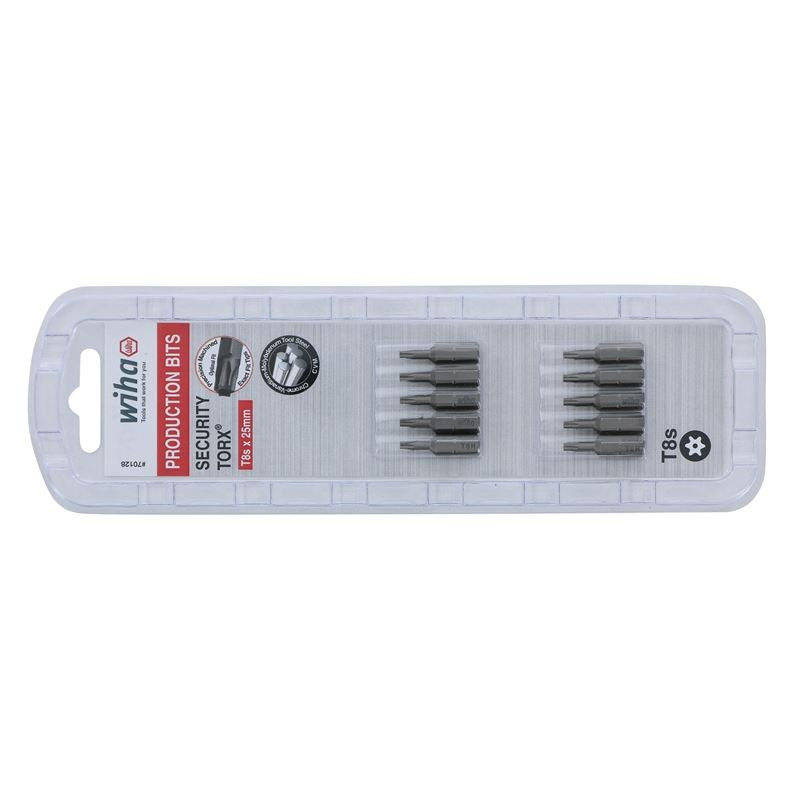 Wiha Security Torx Insert Bit T8s Pack of 10 Bits